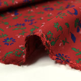 Printed Viscose Flower Wind Red Fund