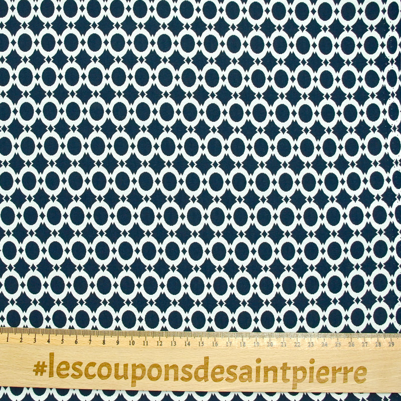 Jacquard polycoton cercle marine