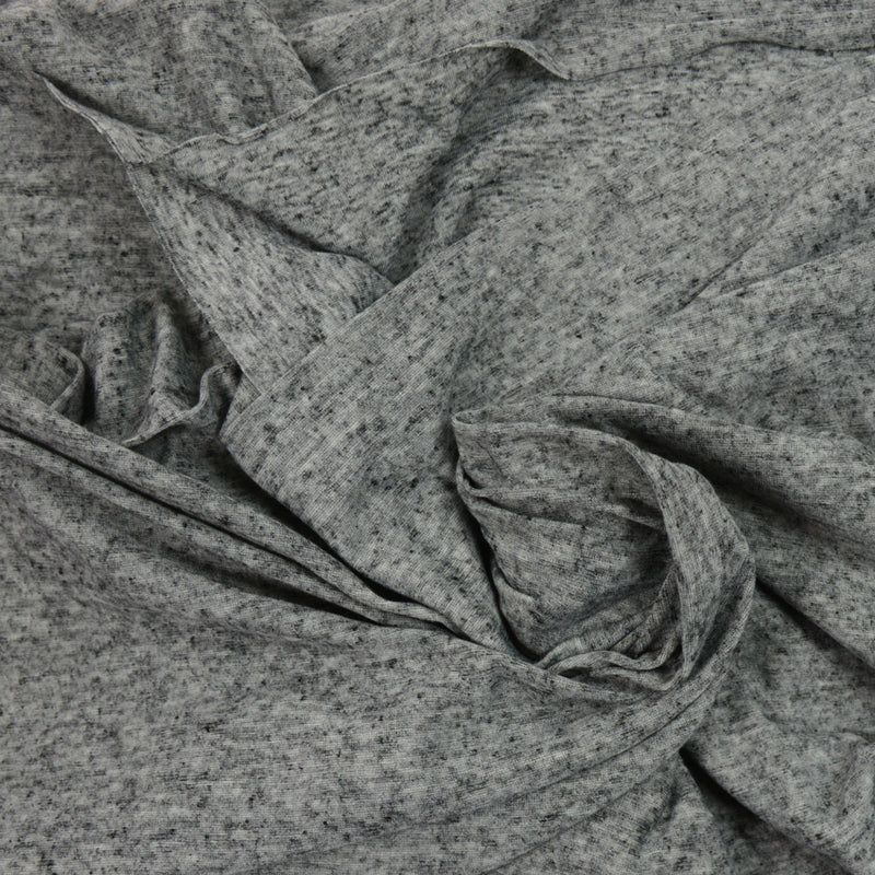 Maille fine polyester mouchetée gris