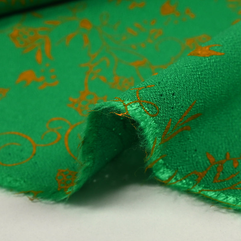 Carolina Green Fond Polyviscose Crêpe