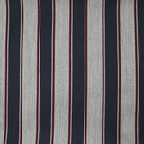 Gabardine de laine mélangée rayée marine et bordeaux fond gris