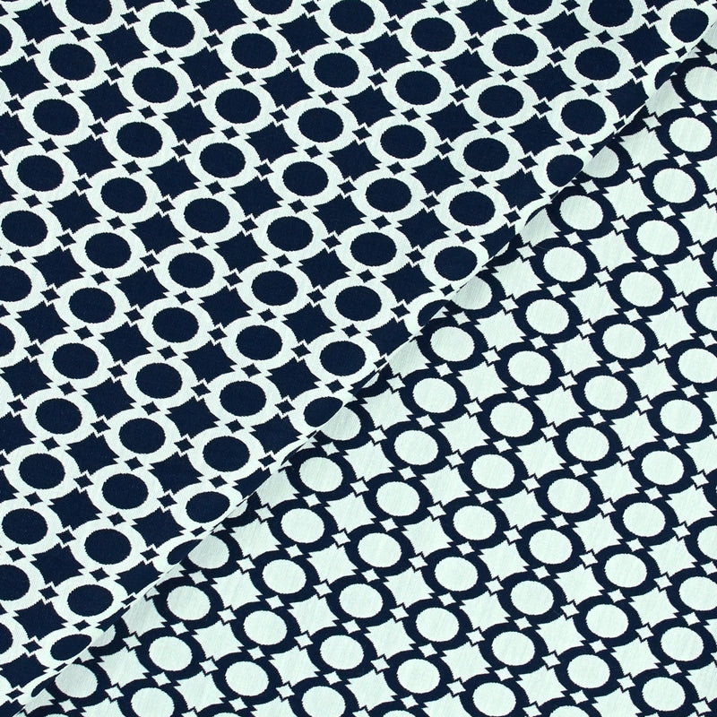 Jacquard polycoton cercle marine