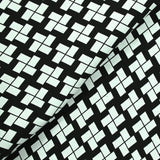 Jacquard polycoton hélices noir et blanc