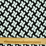 Jacquard polycoton hélices noir et blanc