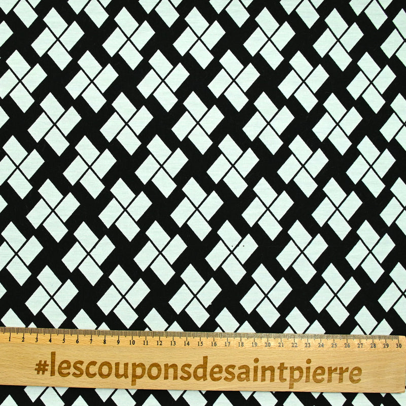 Jacquard polycoton hélices noir et blanc