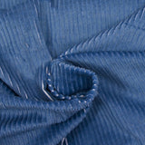 Cotton corduroy coarse rib 6 mm blue white background