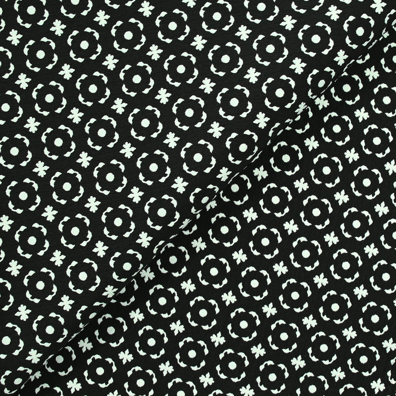 Jacquard polycoton éternel fond noir