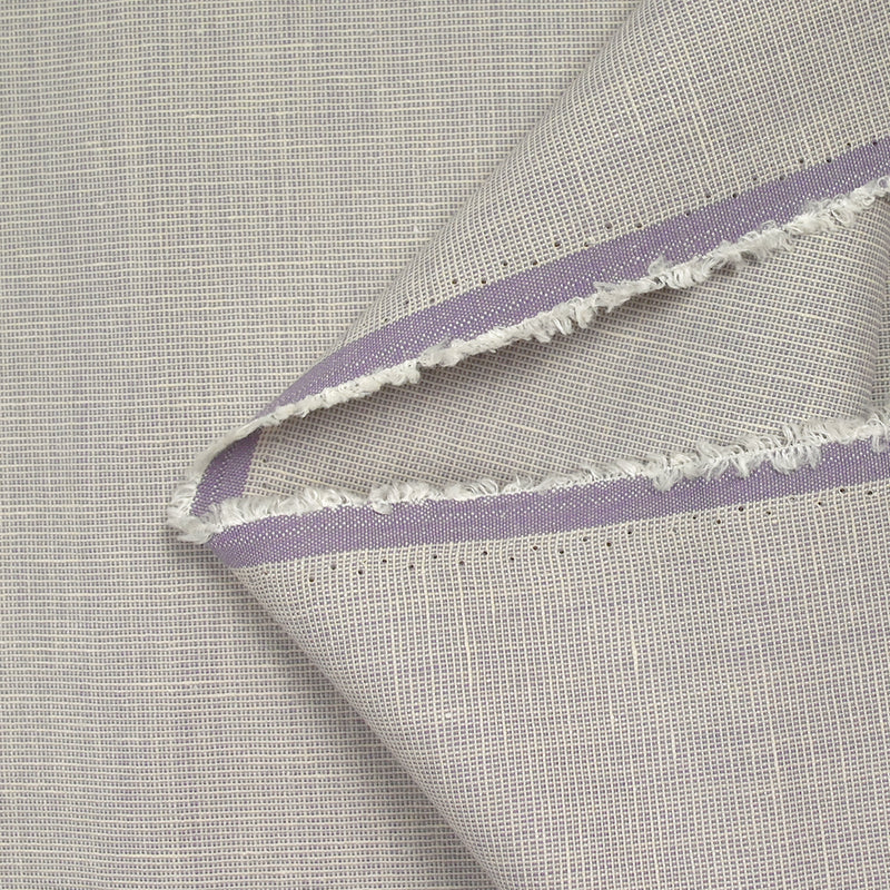 Toile de laine et lin écru et lilas