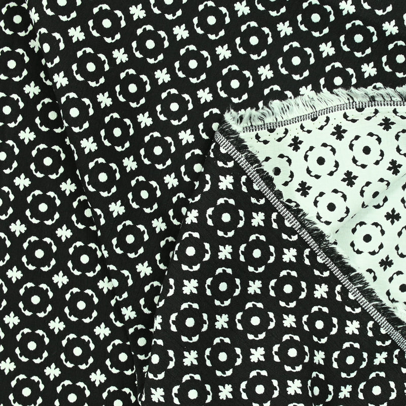 Jacquard polycoton éternel fond noir