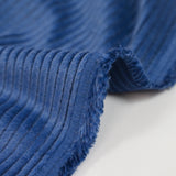 Velours de coton côtelé grosses côtes 6 mm bleu fond jeans