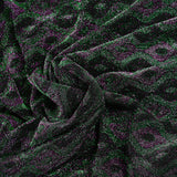 Punto de cadeneta de lúrex verde y morado