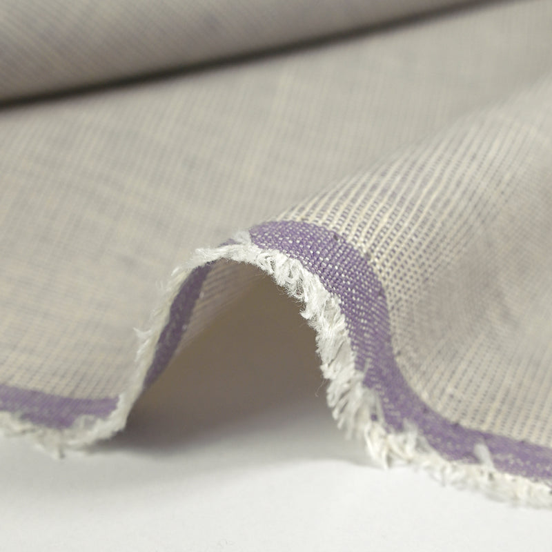 Toile de laine et lin écru et lilas