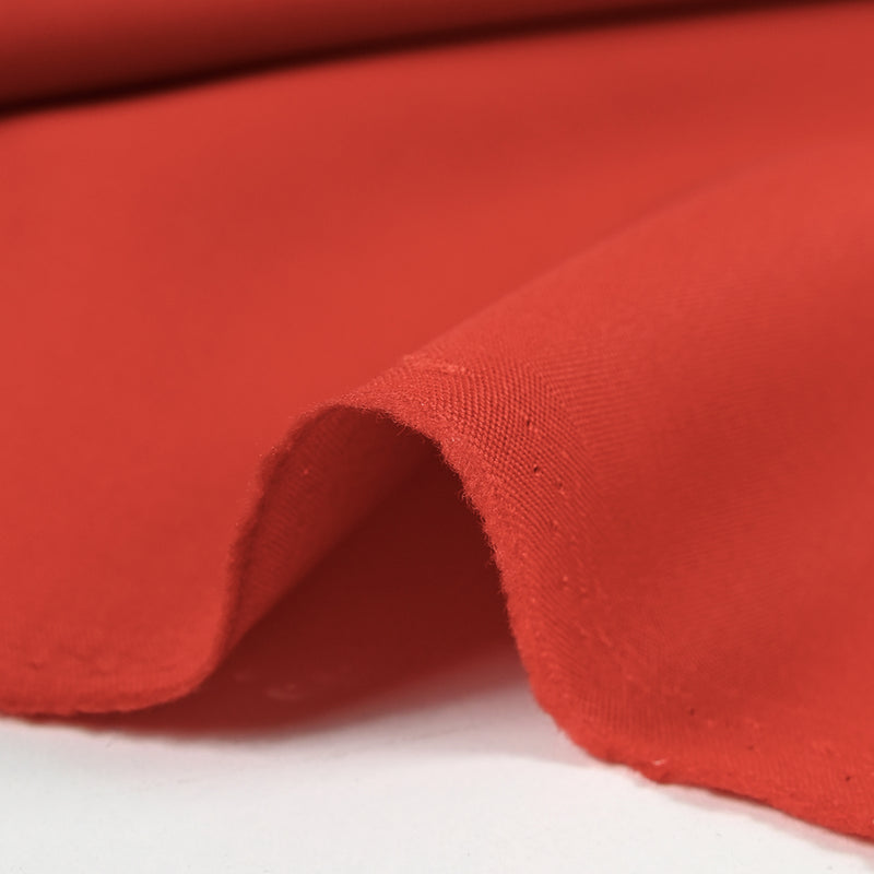Tissu tailleur 100% laine rouge feu