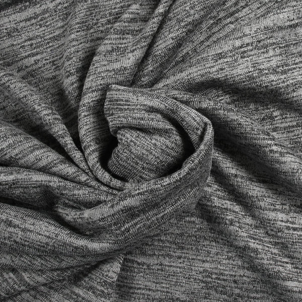 Maille tricot polyester flammée gris