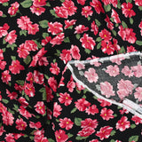 Viscose imprimée hibiscus fond noir