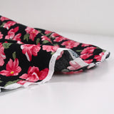 Viscose imprimée hibiscus fond noir