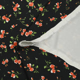 Maille Milano imprimée pluie de roses fond noir