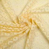 Dentelle festonnée fleurs ivoire