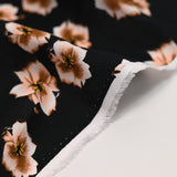 Viscose imprimée fleurs de cerisier fond noir