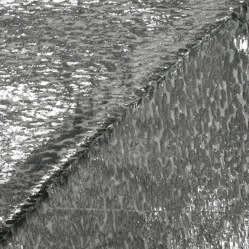 Mousseline de soie lancé découpé argent
