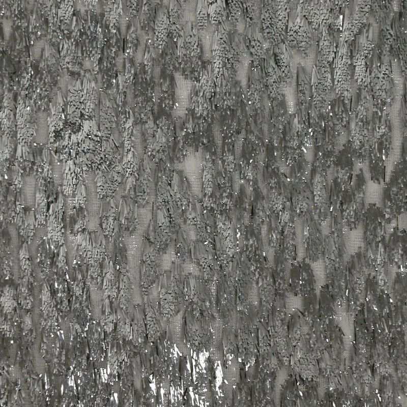 Mousseline de soie lancé découpé argent