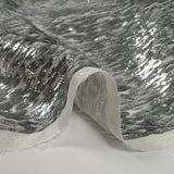 Mousseline de soie lancé découpé argent