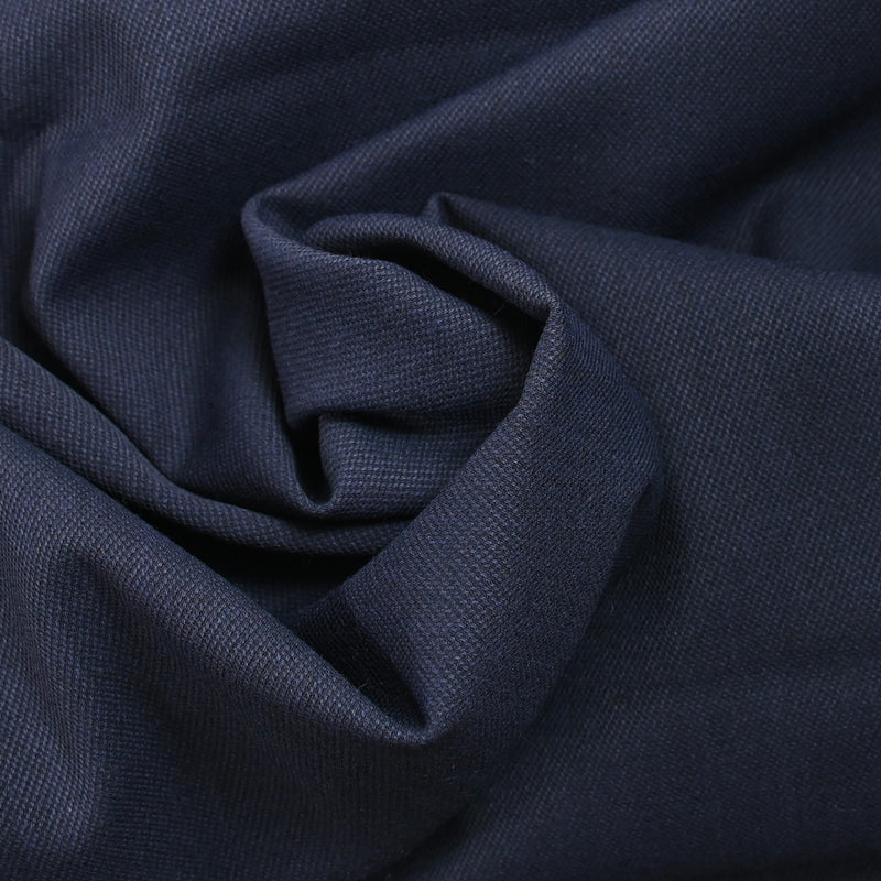 Tissu tailleur laine mélangée sergé bleu nuit