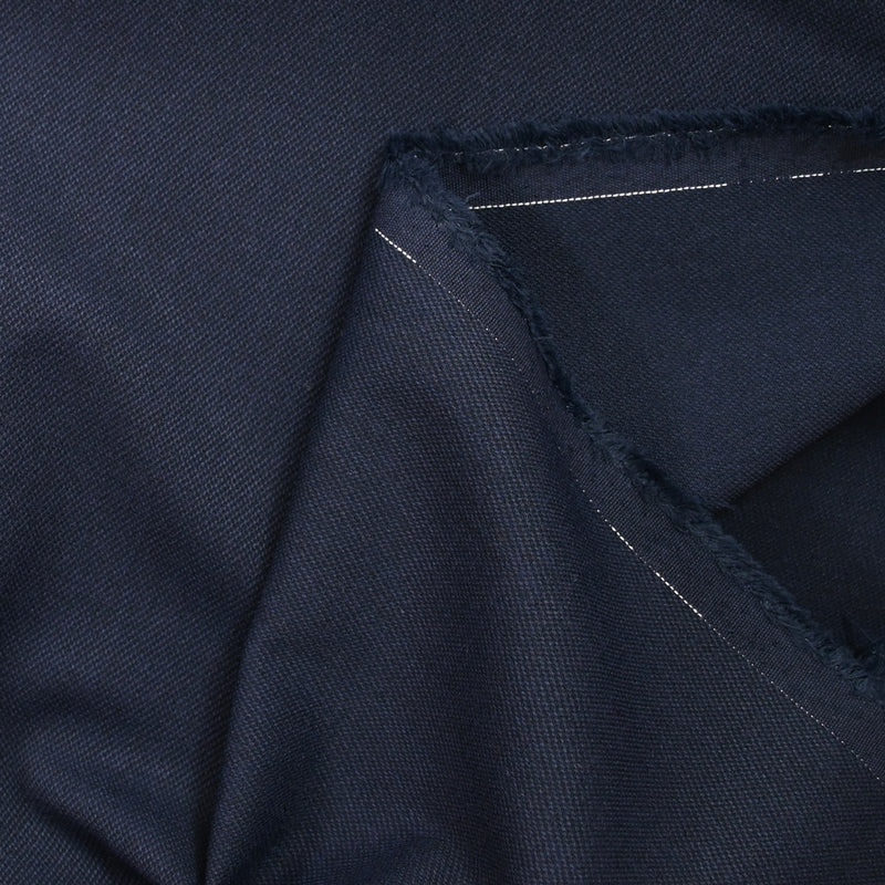 Tissu tailleur laine mélangée sergé bleu nuit