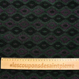 Punto de cadeneta de lúrex verde y morado