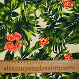 Lin viscose imprimé île déserte fond marine