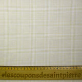 Polyester imprimé envers satin prince-de-galles beige et blanc