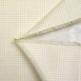 Polyester imprimé envers satin prince-de-galles beige et blanc