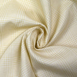 Polyester imprimé envers satin prince-de-galles beige et blanc
