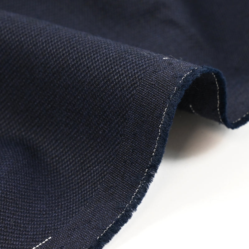 Tissu tailleur laine mélangée sergé bleu nuit