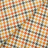 Polycoton imprimé pied-de-poule camel et marron