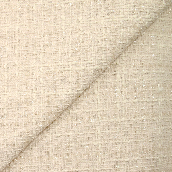Tweed Emma lurex polyester fond crème