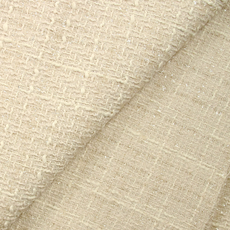 Tweed Emma lurex polyester fond crème