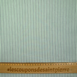 Coton fantaisie rayé vert d'eau et bleu nuit