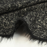 Laine mélangée bouclettes chevrons 85mm noir et écru