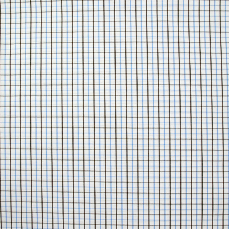 Cotton checked shirt brown and blue white background