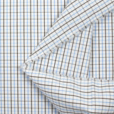 Cotton checked shirt brown and blue white background