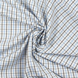 Cotton checked shirt brown and blue white background