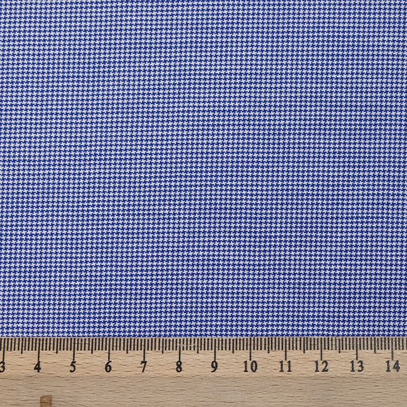 Coton tissé teint pied de puce bleu roi et blanc