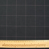 Coton tissé-teint Prince de Galles ligne rose fond anthracite