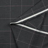 Coton tissé-teint Prince de Galles ligne rose fond anthracite