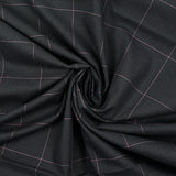 Coton tissé-teint Prince de Galles ligne rose fond anthracite