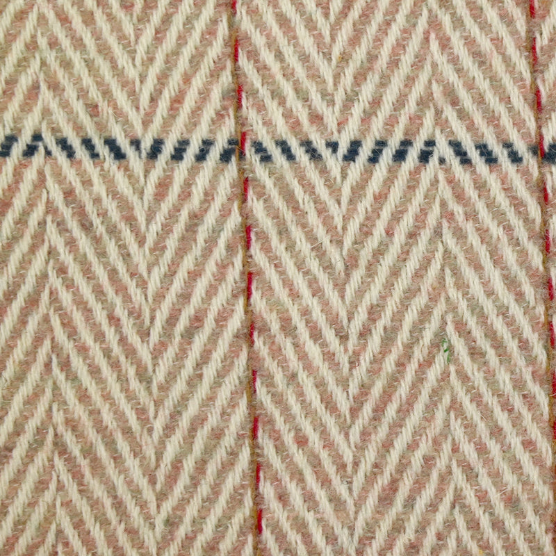 Laine mélangée chevron rose poudré et blanc cassé