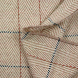 Laine mélangée chevron rose poudré et blanc cassé