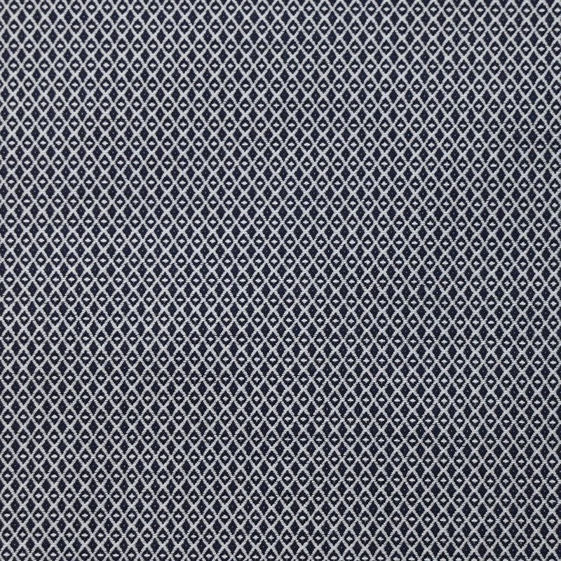 Coton fantaisie en jacquard bleu nuit et blanc