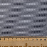 Coton fantaisie en jacquard bleu nuit et blanc